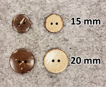 15 mm 2-huls kokos knap